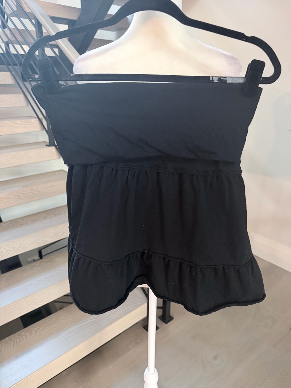 Vintage Garage Cotton Black Ruffle Women’s folded skirt size M